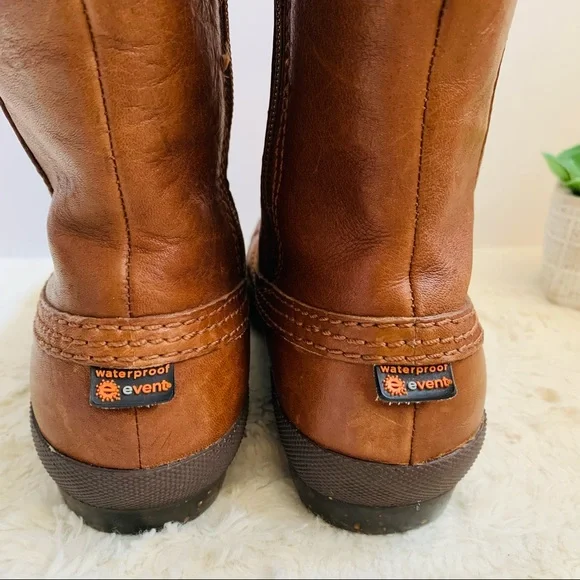 Ugg Belfair brown leather duck toe waterproof shearling boots - Picture 10 of 14